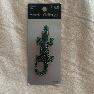 Alligator Rhinestone Brooch
